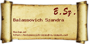 Balassovich Szandra névjegykártya